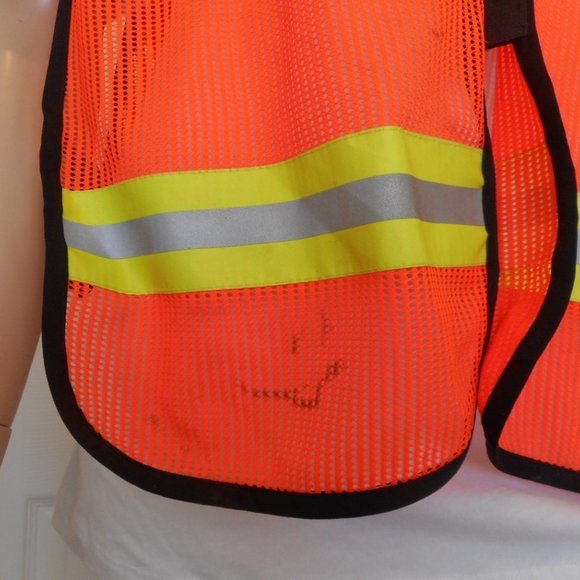 Set of 3 Safety Vests Orange Mesh - Picture 2 of 9